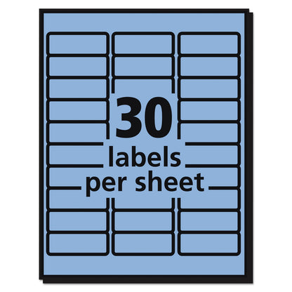 Avery High-Visibility Permanent Laser ID Labels, 1 x 2.63, Pastel Blue, 750/Pack