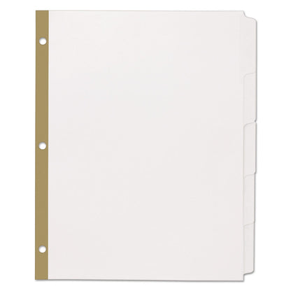 Office Essentials Index Dividers with White Labels, 5-Tab, 11 x 8.5, White, 25 Sets