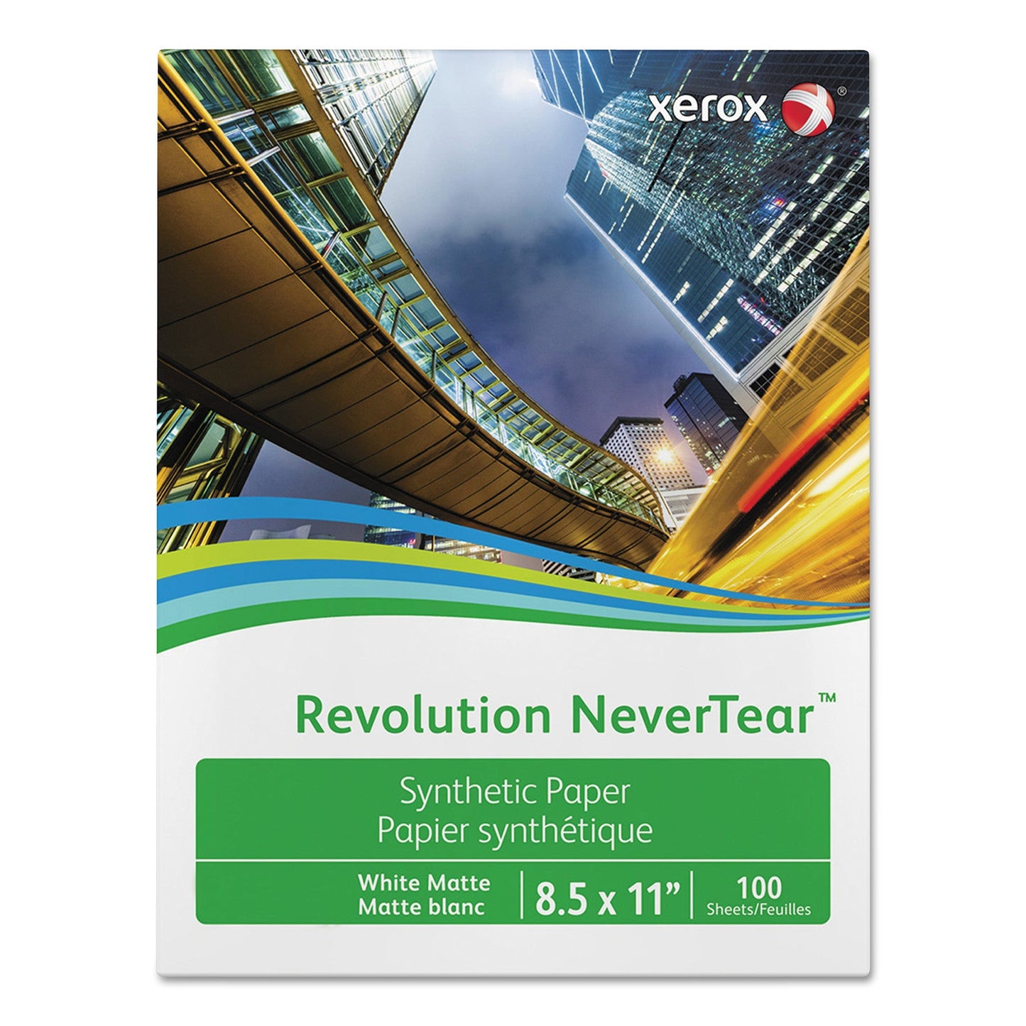 xerox Revolution NeverTear, 8 mil, 8.5 x 11, Smooth White, 500/Ream