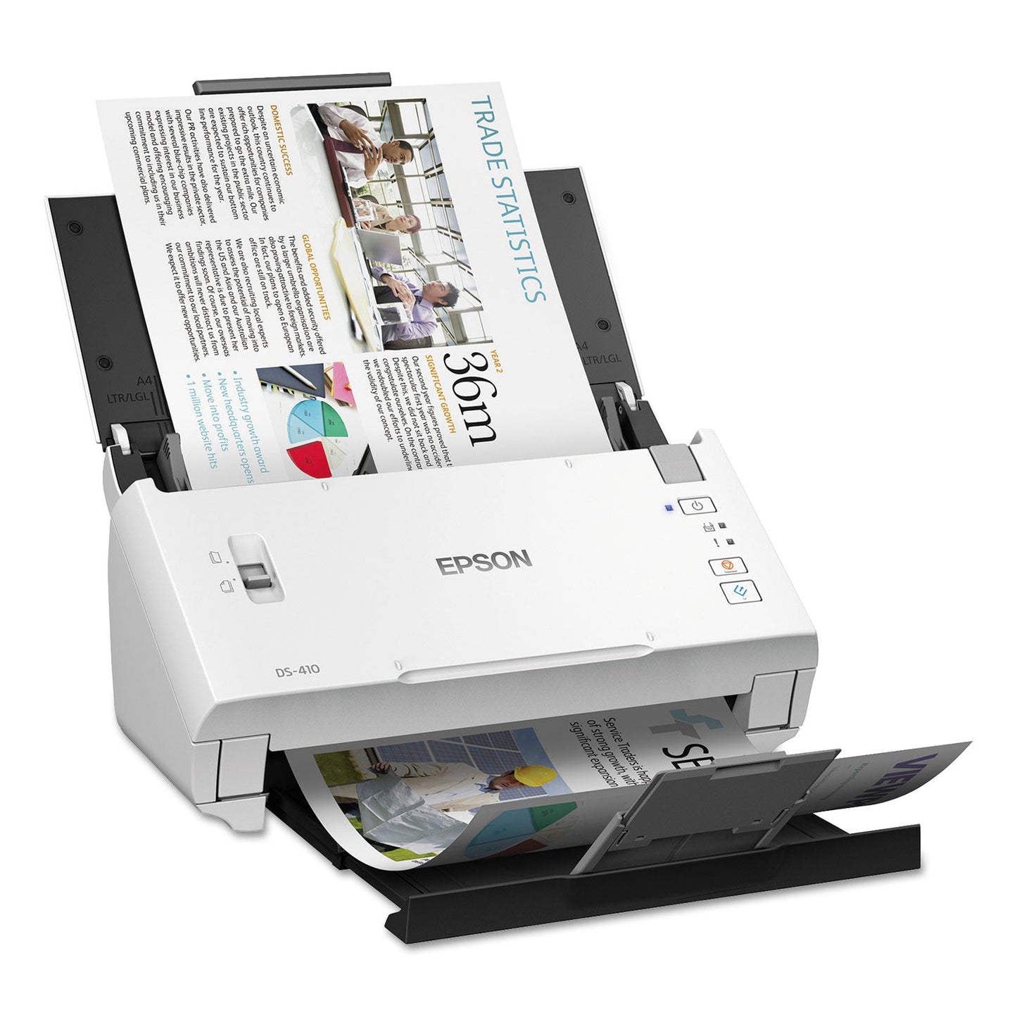 Epson DS-410 Document Scanner, 600 dpi Optical Resolution, 50-Sheet Duplex Auto Document Feeder