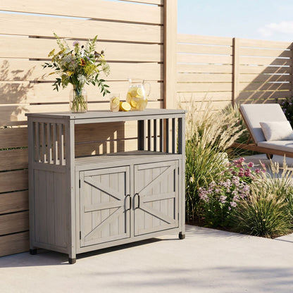 Patio Bar Table Set With Storage