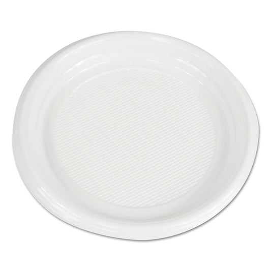 Boardwalk Hi-Impact Plastic Dinnerware, Plate, 9" dia, White, 500/Carton