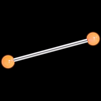 Orange Glow in the Dark Industrial Barbell 35mm