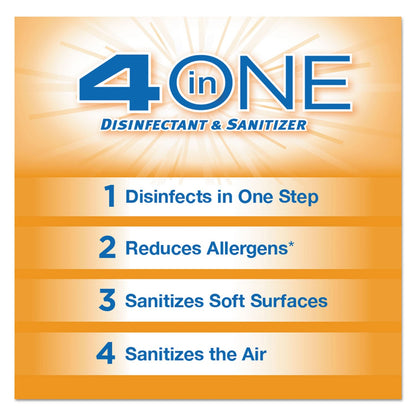 Clorox 4-in-One Disinfectant and Sanitizer, Citrus, 14 oz Aerosol Spray, 12/Carton