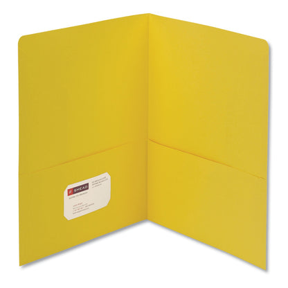 Smead Two-Pocket Folder, Textured Paper, 100-Sheet Capacity, 11 x 8.5, Yellow, 25/Box