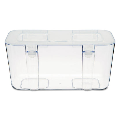 deflecto Stackable Caddy Organizer, Medium, Plastic, 8.8 x 4 x 4.38, White