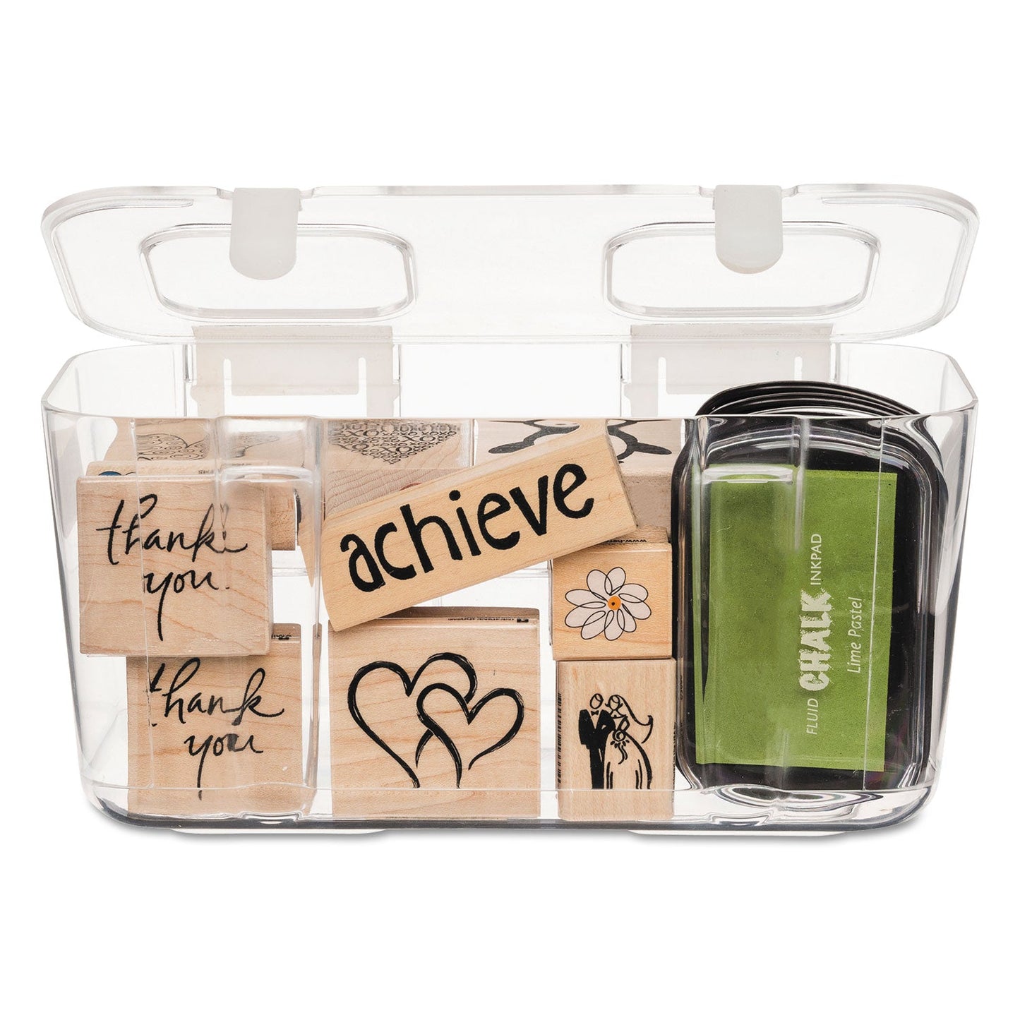 deflecto Stackable Caddy Organizer, Medium, Plastic, 8.8 x 4 x 4.38, White