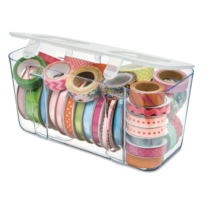 deflecto Stackable Caddy Organizer, Medium, Plastic, 8.8 x 4 x 4.38, White