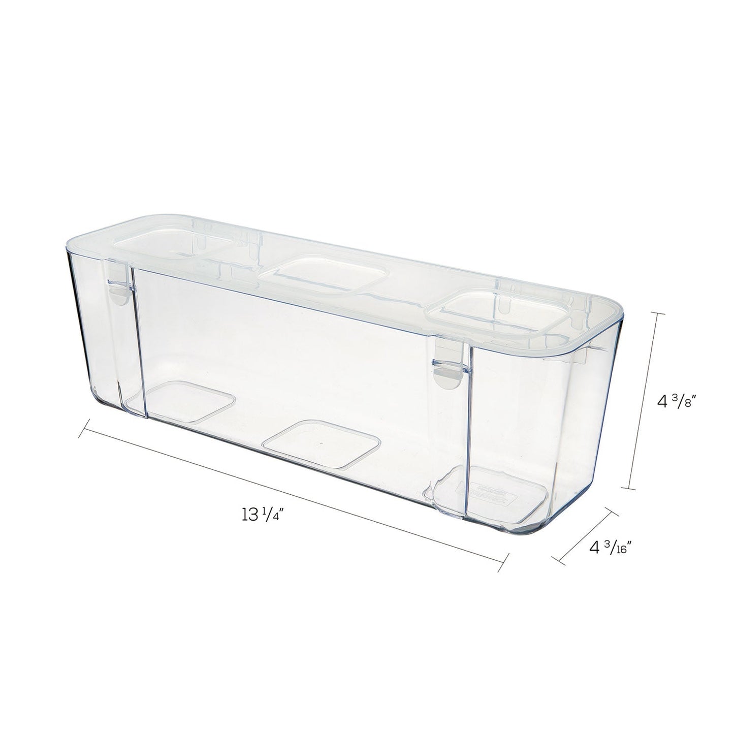 deflecto Stackable Caddy Organizer, Large, Plastic, 13.24 x 4 x 4.38, White