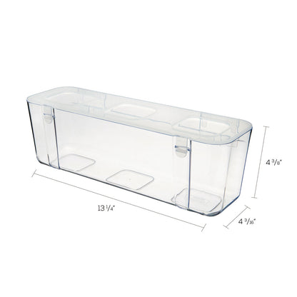 deflecto Stackable Caddy Organizer, Large, Plastic, 13.24 x 4 x 4.38, White