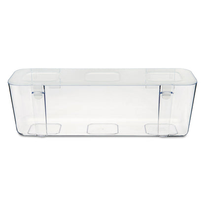 deflecto Stackable Caddy Organizer, Large, Plastic, 13.24 x 4 x 4.38, White