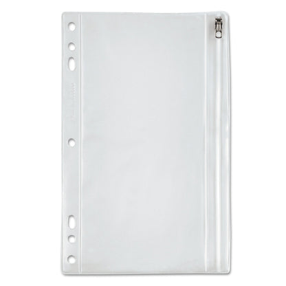 Oxford Zippered Ring Binder Pocket, 6 x 9.5, Clear