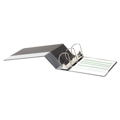 Universal Deluxe Non-View D-Ring Binder with Label Holder, 3 Rings, 4" Capacity, 11 x 8.5, Black