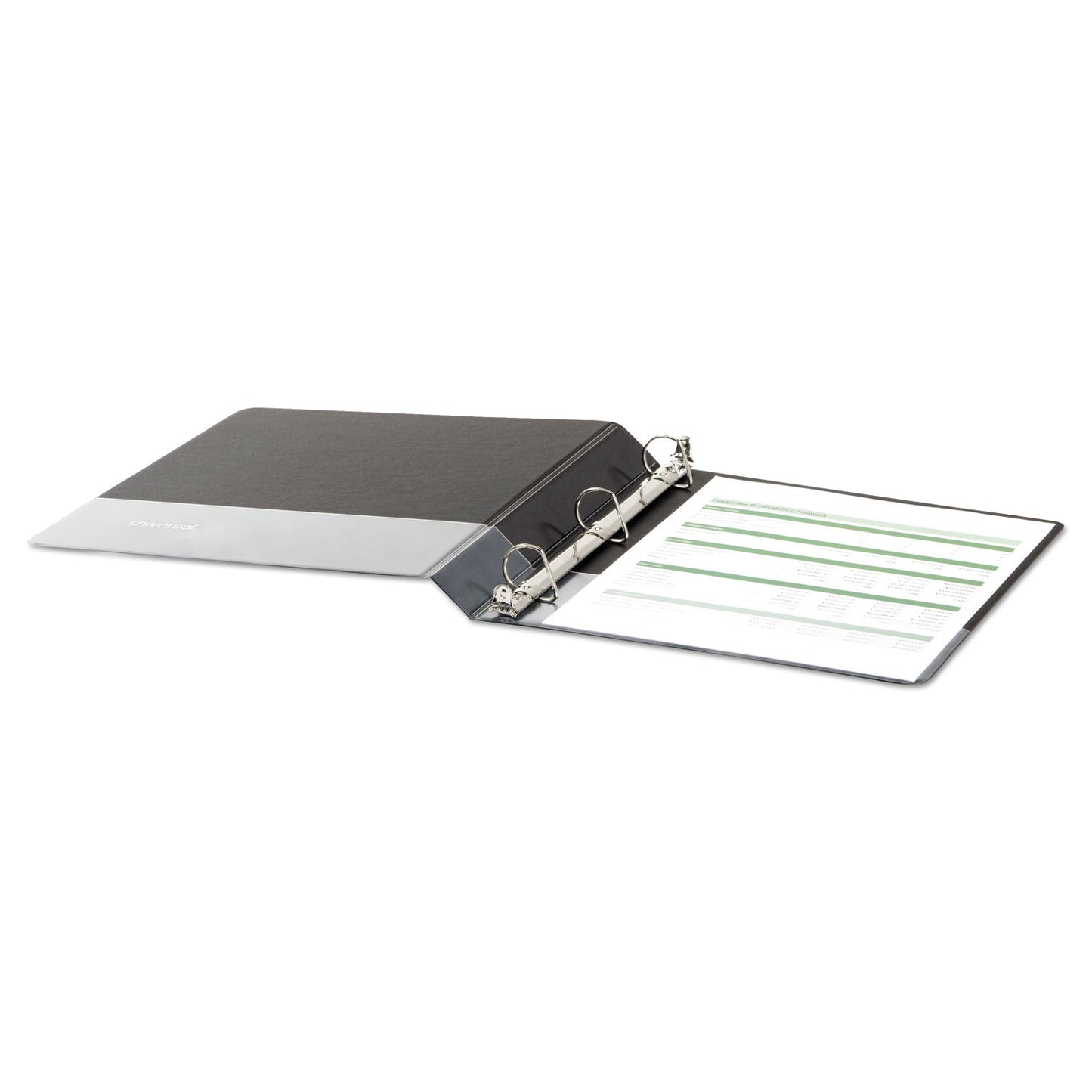 Universal Deluxe Non-View D-Ring Binder with Label Holder, 3 Rings, 1" Capacity, 11 x 8.5, Black