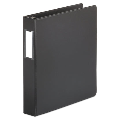Universal Deluxe Non-View D-Ring Binder with Label Holder, 3 Rings, 1.5" Capacity, 11 x 8.5, Black