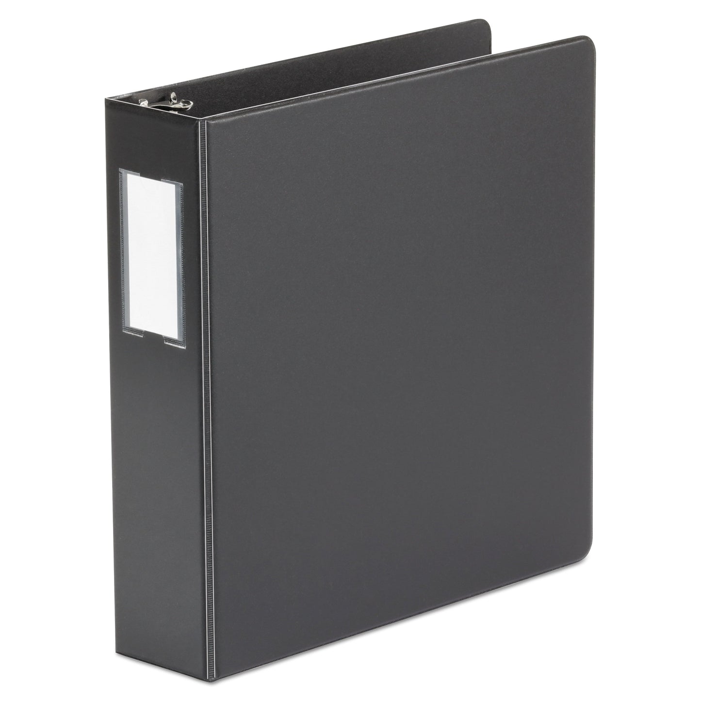 Universal Deluxe Non-View D-Ring Binder with Label Holder, 3 Rings, 2" Capacity, 11 x 8.5, Black
