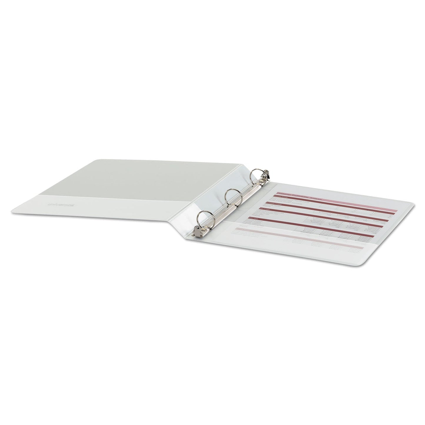 Universal Economy Round Ring View Binder, 3 Rings, 1" Capacity, 11 x 8.5, White, 12/Carton