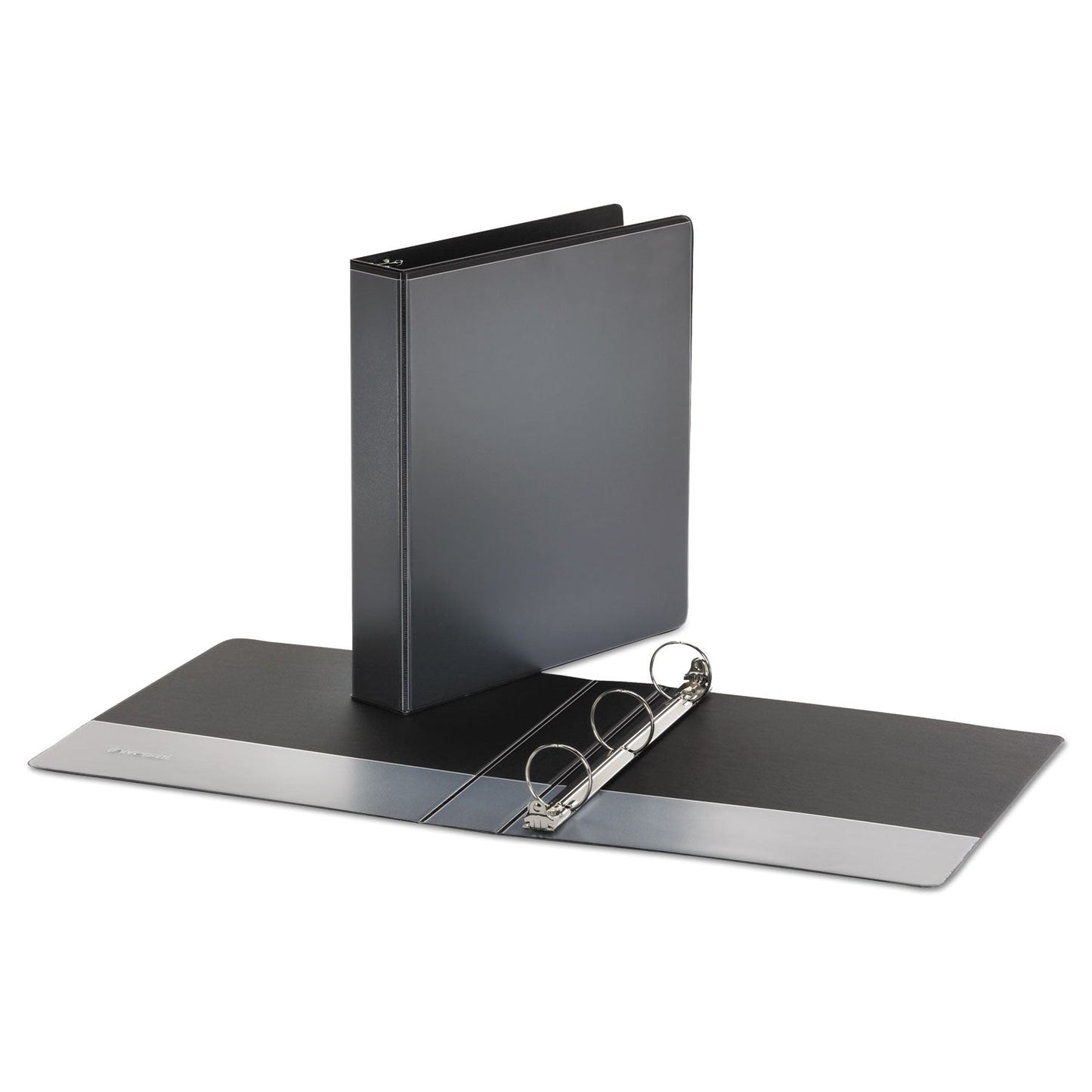 Universal Economy Round Ring View Binder, 3 Rings, 1.5" Capacity, 11 x 8.5, Black
