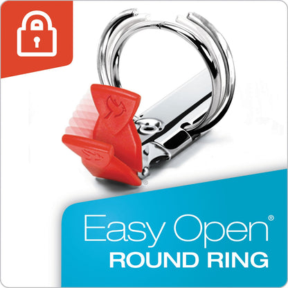 Cardinal Premier Easy Open ClearVue Locking Round Ring Binder, 3 Rings, 1.5" Capacity, 11 x 8.5, Black