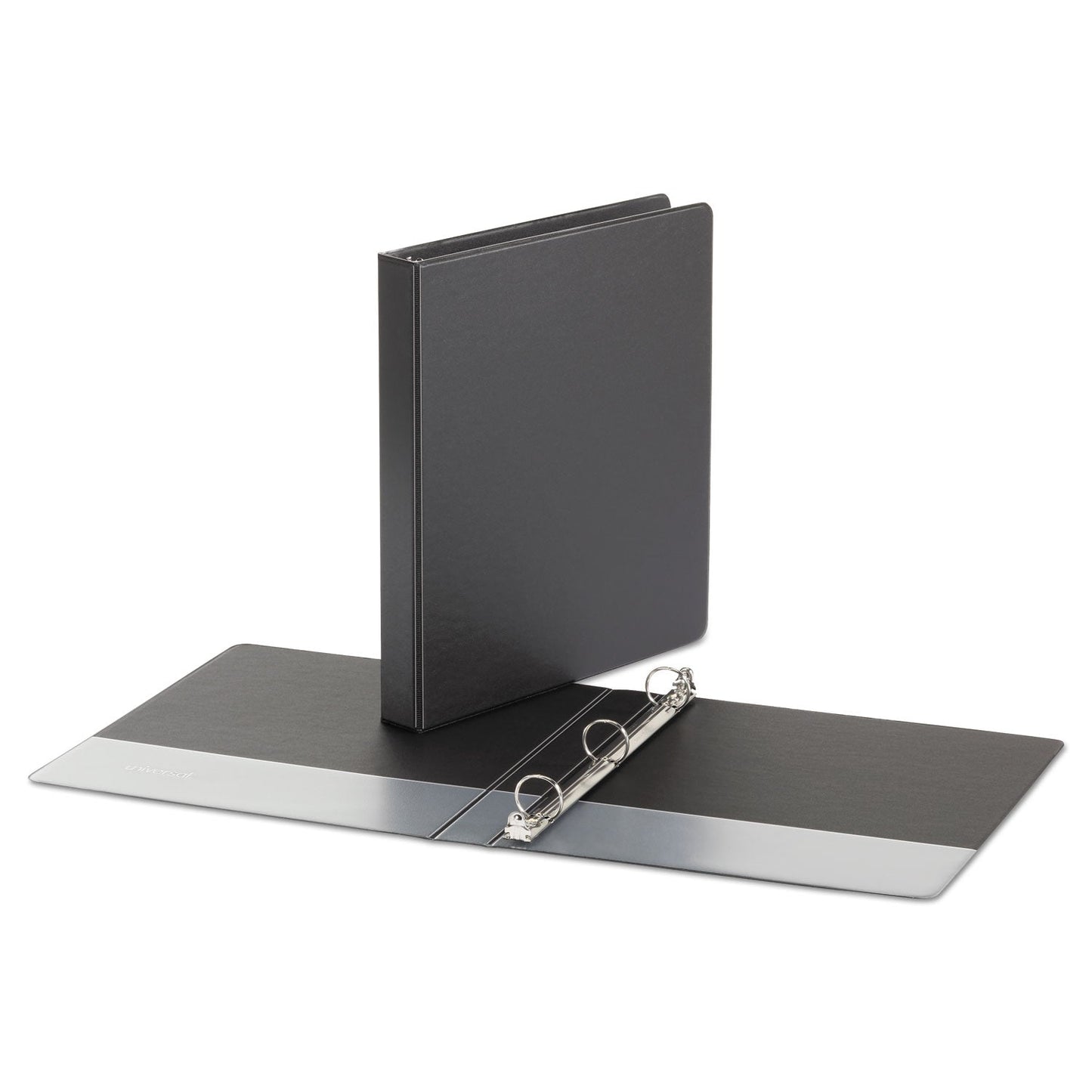 Universal Economy Non-View Round Ring Binder, 3 Rings, 1" Capacity, 11 x 8.5, Black