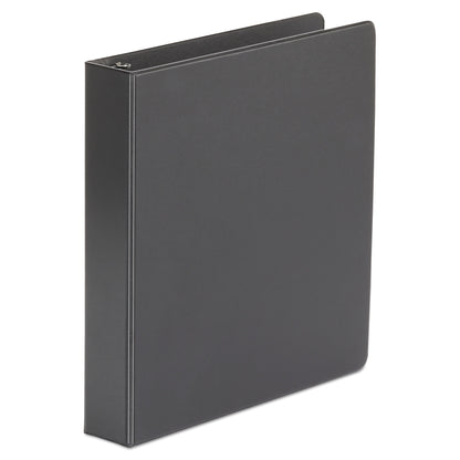 Universal Economy Non-View Round Ring Binder, 3 Rings, 1.5" Capacity, 11 x 8.5, Black, 4/Pack