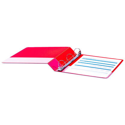 Universal Economy Non-View Round Ring Binder, 3 Rings, 1.5" Capacity, 11 x 8.5, Red