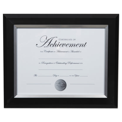 DAX 2-Tone Document Frame, 8.5 x 11 Insert, Black/Silver Frame