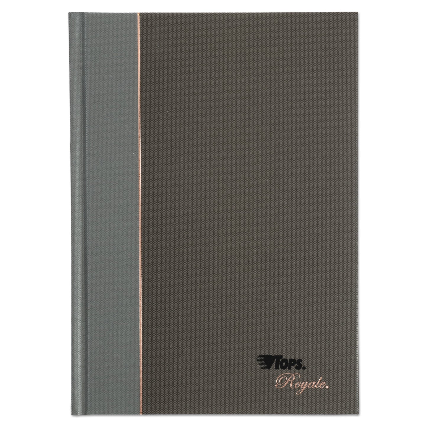 TOPS Royale Casebound Business Notebooks, 1 Subject, Medium/College Rule, Black/Gray Cover, 8.25 x 5.88, 96 Sheets