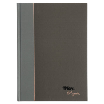 TOPS Royale Casebound Business Notebooks, 1 Subject, Medium/College Rule, Black/Gray Cover, 8.25 x 5.88, 96 Sheets