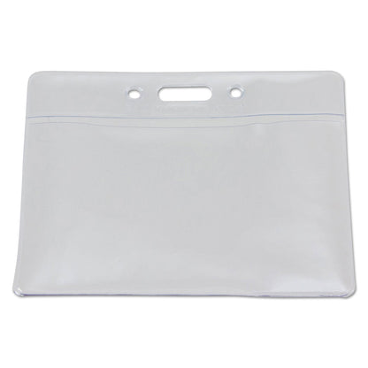 SICURIX Badge Holder, Horizontal, 2.13 x 3.38, Clear, 12/Pack