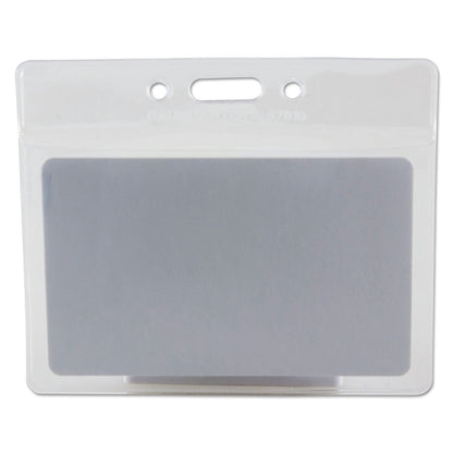 SICURIX Badge Holder, Horizontal, 2.13 x 3.38, Clear, 12/Pack