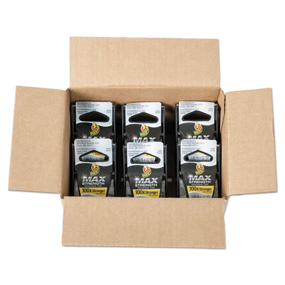 Duck MAX Packaging Tape with Dispenser, 1.5" Core, 1.88" x 22 yds, Crystal Clear, 6/Pack