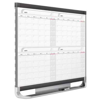Quartet Prestige 2 Magnetic Total Erase 4-Month Calendar, 36 x 24, Graphite Color Frame