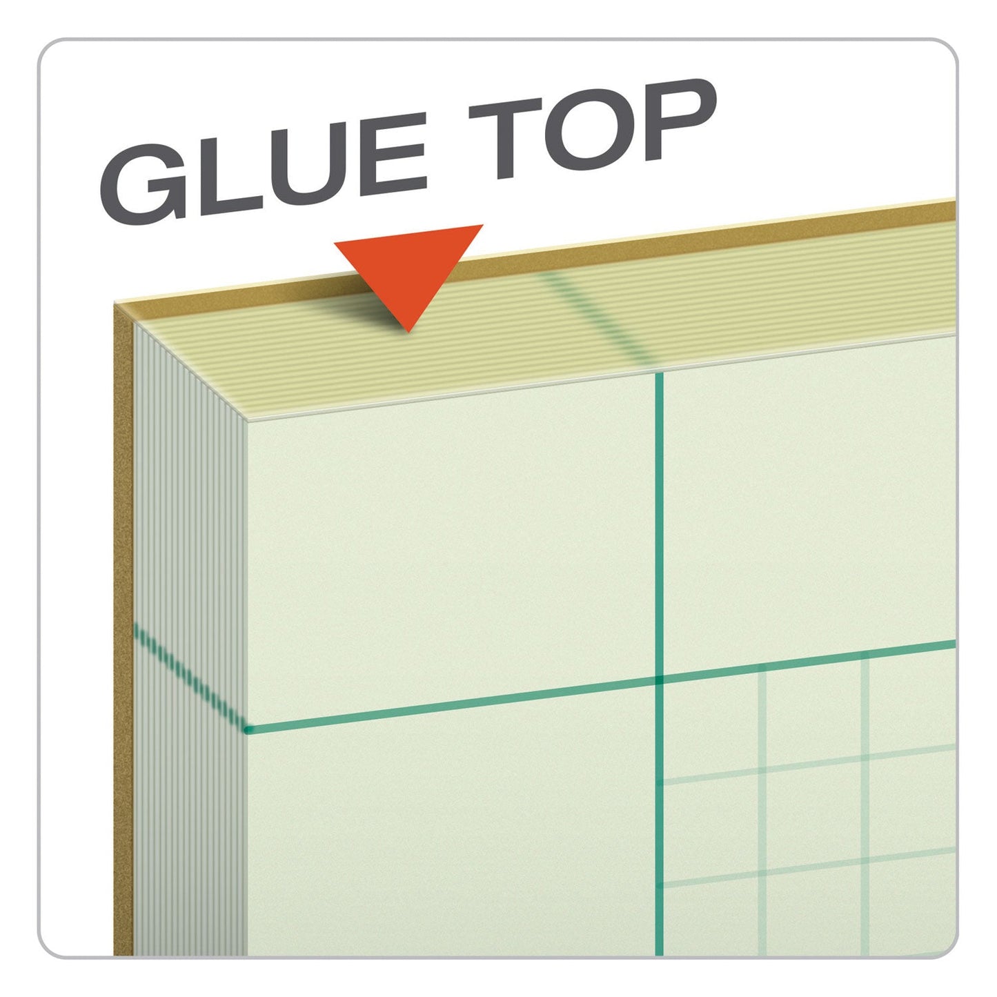TOPS Engineering Computation Pads, Cross-Section Quad Rule (5 sq/in, 1 sq/in), Black/Green Cover, 100 Green-Tint 8.5 x 11 Sheets