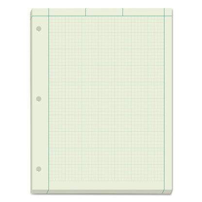 TOPS Engineering Computation Pads, Cross-Section Quadrille Rule (5 sq/in, 1 sq/in), Green Cover, 200 Green-Tint 8.5 x 11 Sheets