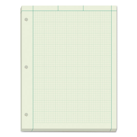 TOPS Engineering Computation Pads, Cross-Section Quadrille Rule (5 sq/in, 1 sq/in), Green Cover, 200 Green-Tint 8.5 x 11 Sheets