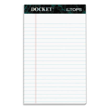 TOPS Docket Ruled Perforated Pads, Narrow Rule, 50 White 5 x 8 Sheets, 12/Pack