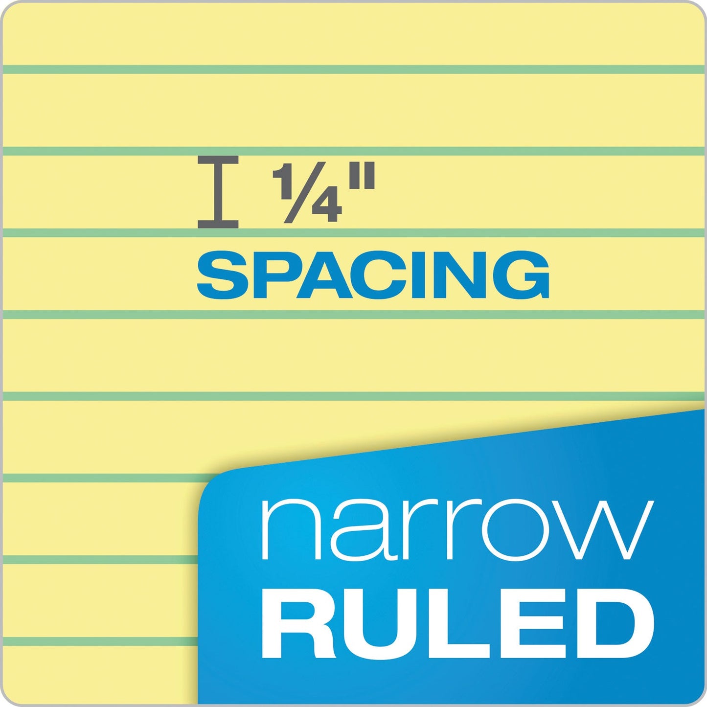 Ampad Double Sheet Pads, Narrow Rule, 100 Canary-Yellow 8.5 x 11.75 Sheets