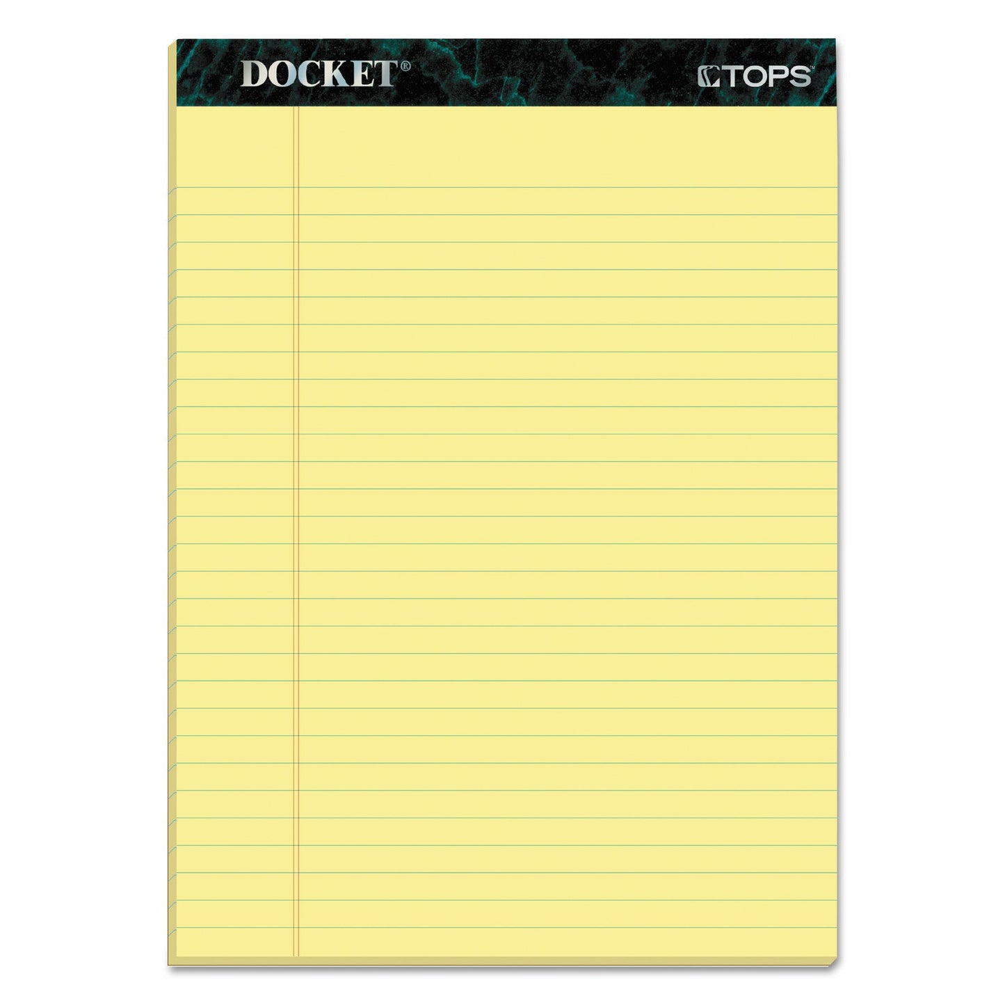 TOPS Docket Ruled Perforated Pads, Wide/Legal Rule, 50 Canary-Yellow 8.5 x 11.75 Sheets, 12/Pack