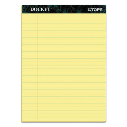 TOPS Docket Ruled Perforated Pads, Wide/Legal Rule, 50 Canary-Yellow 8.5 x 11.75 Sheets, 12/Pack