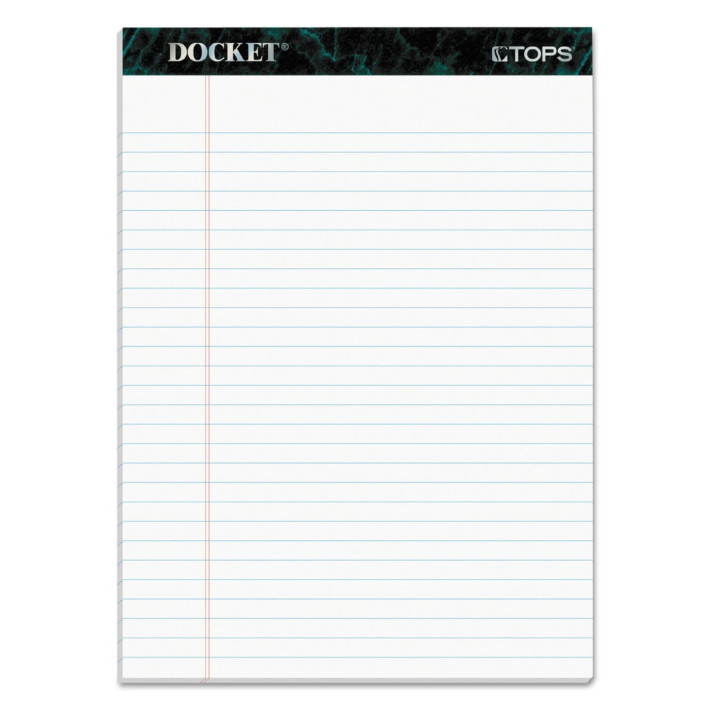 TOPS Docket Ruled Perforated Pads, Wide/Legal Rule, 50 White 8.5 x 11.75 Sheets, 6/Pack