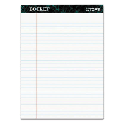 TOPS Docket Ruled Perforated Pads, Wide/Legal Rule, 50 White 8.5 x 11.75 Sheets, 12/Pack
