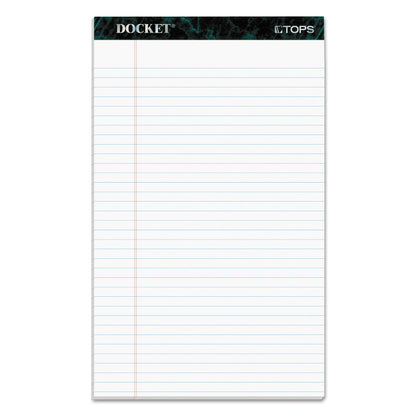 TOPS Docket Ruled Perforated Pads, Wide/Legal Rule, 50 White 8.5 x 14 Sheets, 12/Pack