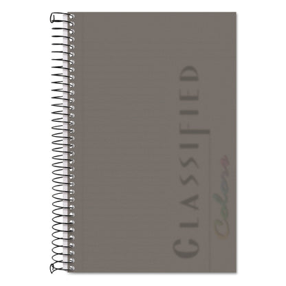 TOPS Color Notebooks, 1 Subject, Narrow Rule, Graphite Cover, 8.5 x 5.5, 100 White Sheets