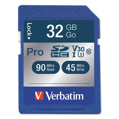 Verbatim 32GB Pro 600X SDHC Memory Card, UHS-I V30 U3 Class 10