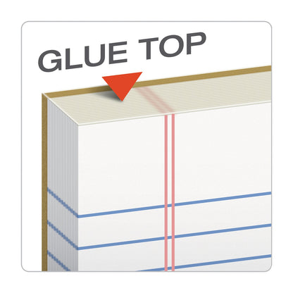 TOPS "The Legal Pad" Glue Top Pads, Wide/Legal Rule, 50 White 8.5 x 11 Sheets, 12/Pack
