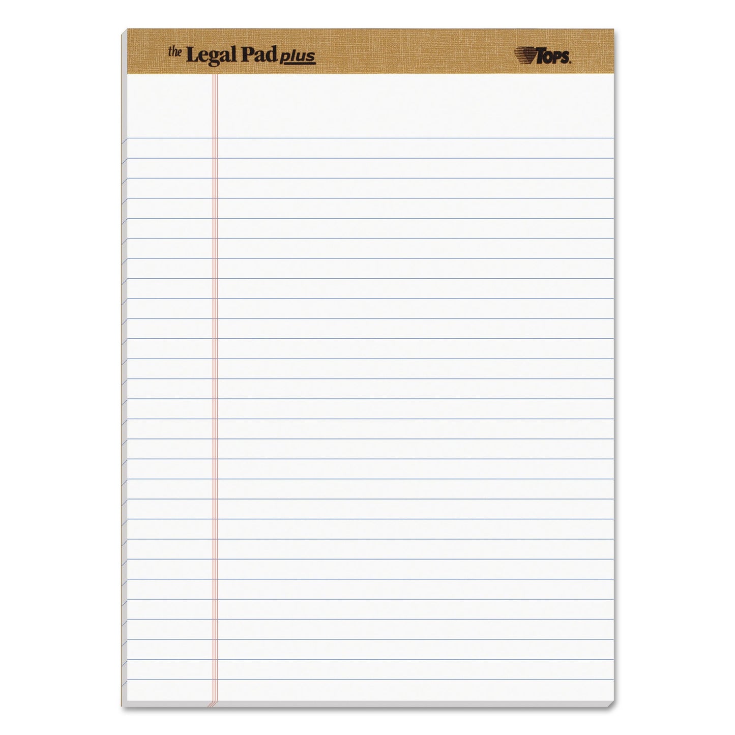 TOPS "The Legal Pad" Plus Ruled Perforated Pads with 40 pt. Back, Wide/Legal Rule, 50 White 8.5 x 11.75 Sheets, Dozen