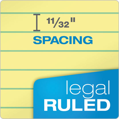 TOPS "The Legal Pad" Ruled Perforated Pads, Wide/Legal Rule, 50 Canary-Yellow 8.5 x 11 Sheets, 3/Pack