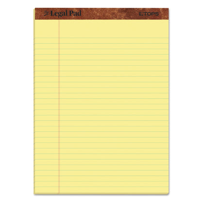 TOPS "The Legal Pad" Ruled Perforated Pads, Wide/Legal Rule, 50 Canary-Yellow 8.5 x 11 Sheets, 3/Pack