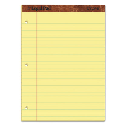 TOPS "The Legal Pad" Ruled Perforated Pads, Wide/Legal Rule, 50 Canary-Yellow 8.5 x 11.75 Sheets, Dozen